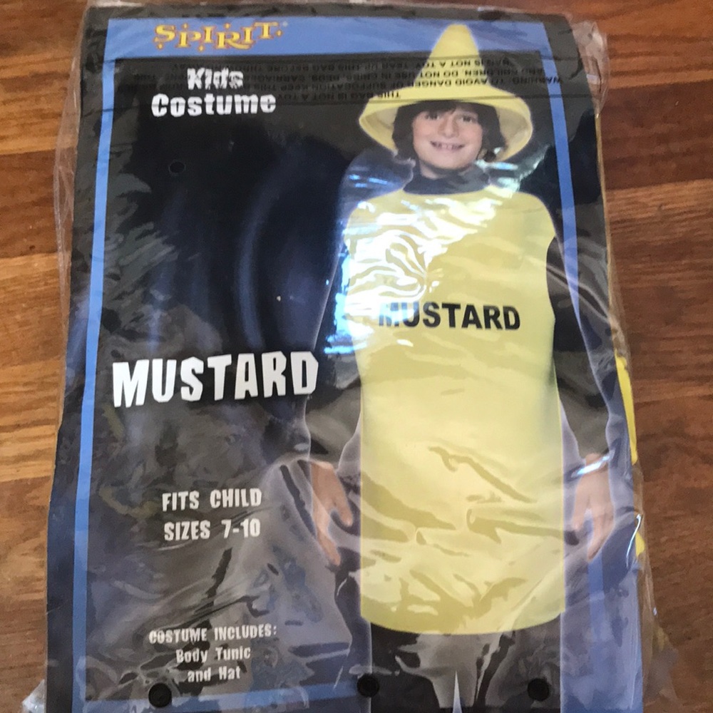 Kids Mustard Costume Size 7-10